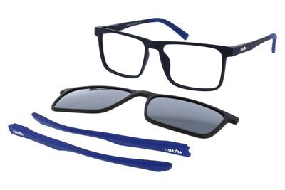 RH+ con aste intercambiabili per i caschi, squadrato blu con clip-on