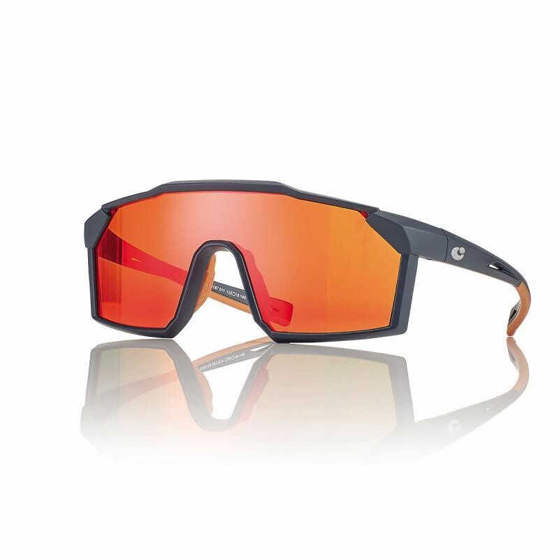 Centro Style per ciclismo e running con lente specchiate rossa, montabile da vista.