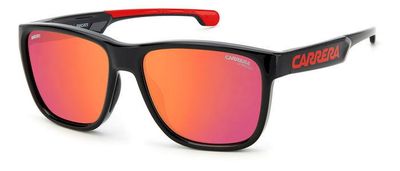 Carrera Ducati da sole squadrato avvolgente nero con lente rossa specchiata, adatto per motociclismo e ciclismo