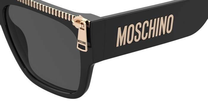 Moschino da sole con zip squadrato nero