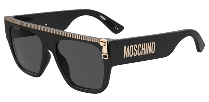 Moschino da sole con zip squadrato nero Moschino da sole con zip squadrato nero