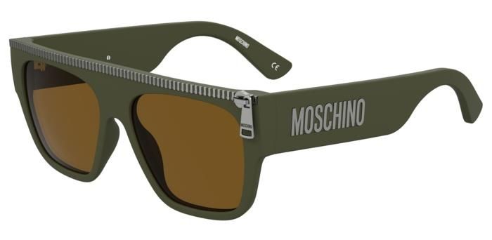 Moschino da sole con zip squadrato verde Moschino da sole con zip squadrato verde