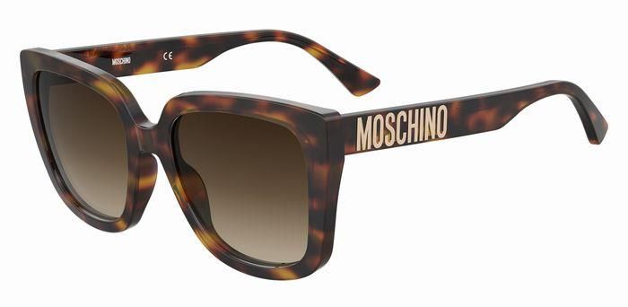 Moschino da sole squadrato avana