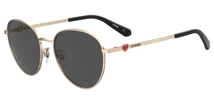 Moschino Love da sole rotondi oro-cuore rosso