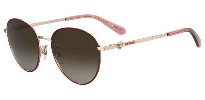 Moschino Love da sole rotondi rosa-cuore argento