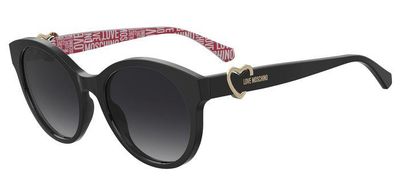 Moschino Love da sole tondo nero-rosso con il cuore in 3D Moschino Love da sole tondo nero-rosso con il cuore in 3D