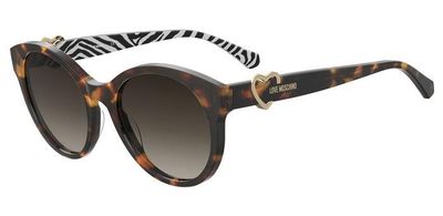 Moschino Love da sole tondo avana-nero/bianco con il cuore in 3D