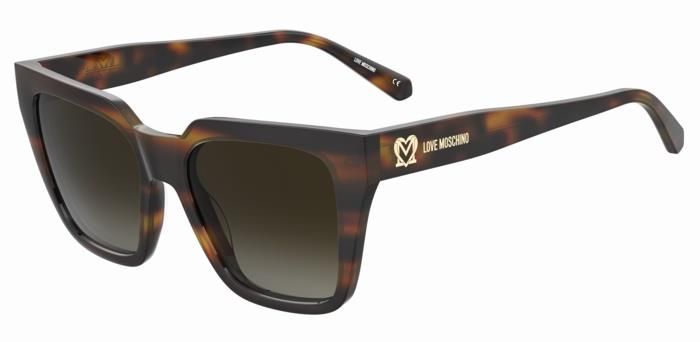 Moschino Love da sole squadrato grande avana