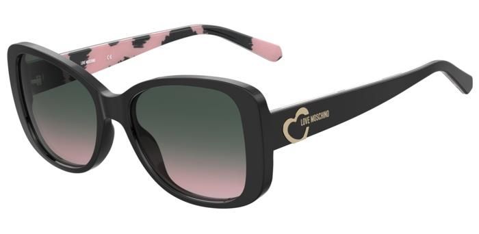 Moschino Love da sole squadrato nero-rosa