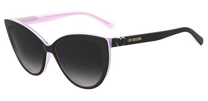 Moschino Love da sole tondo nero con contorno rosa