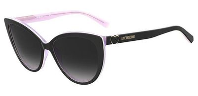 Moschino Love da sole tondo nero con contorno rosa Moschino Love da sole tondo nero con contorno rosa