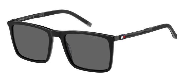 Tommy Hilfiger squadrato sottile nero polarizzante