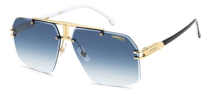 Carrera da sole quadrato doppio ponte azzurro-oro