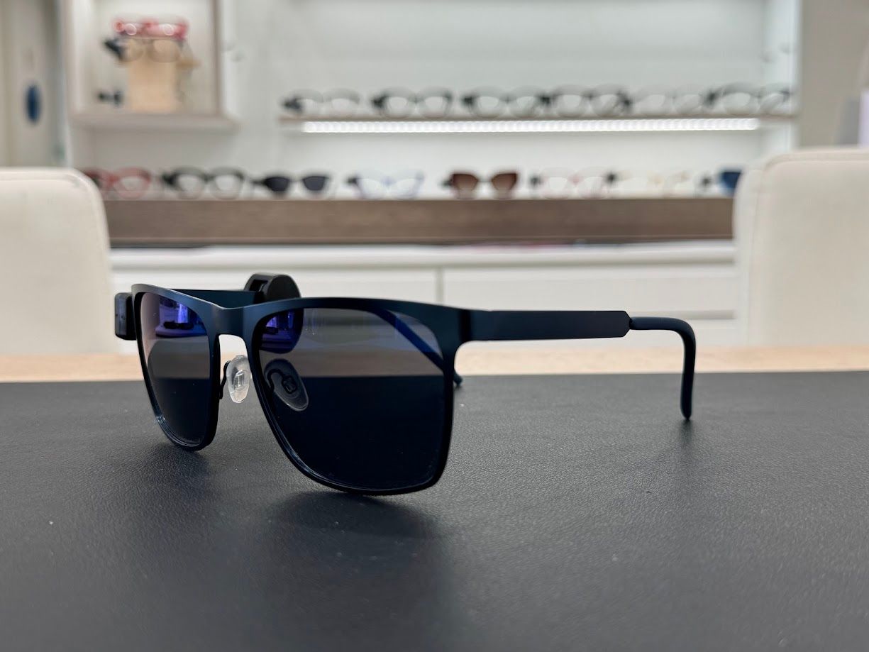 Pigreco da sole squadrati blu