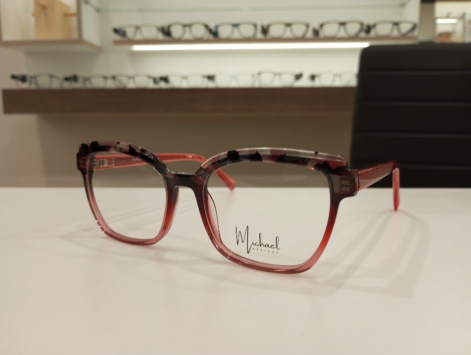 Michael Optical squadrato rosso con cresta marmata