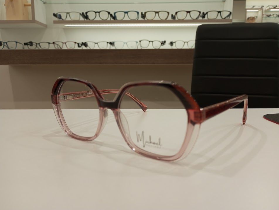 Michael Optical squadrato grande rosso con cresta marmata