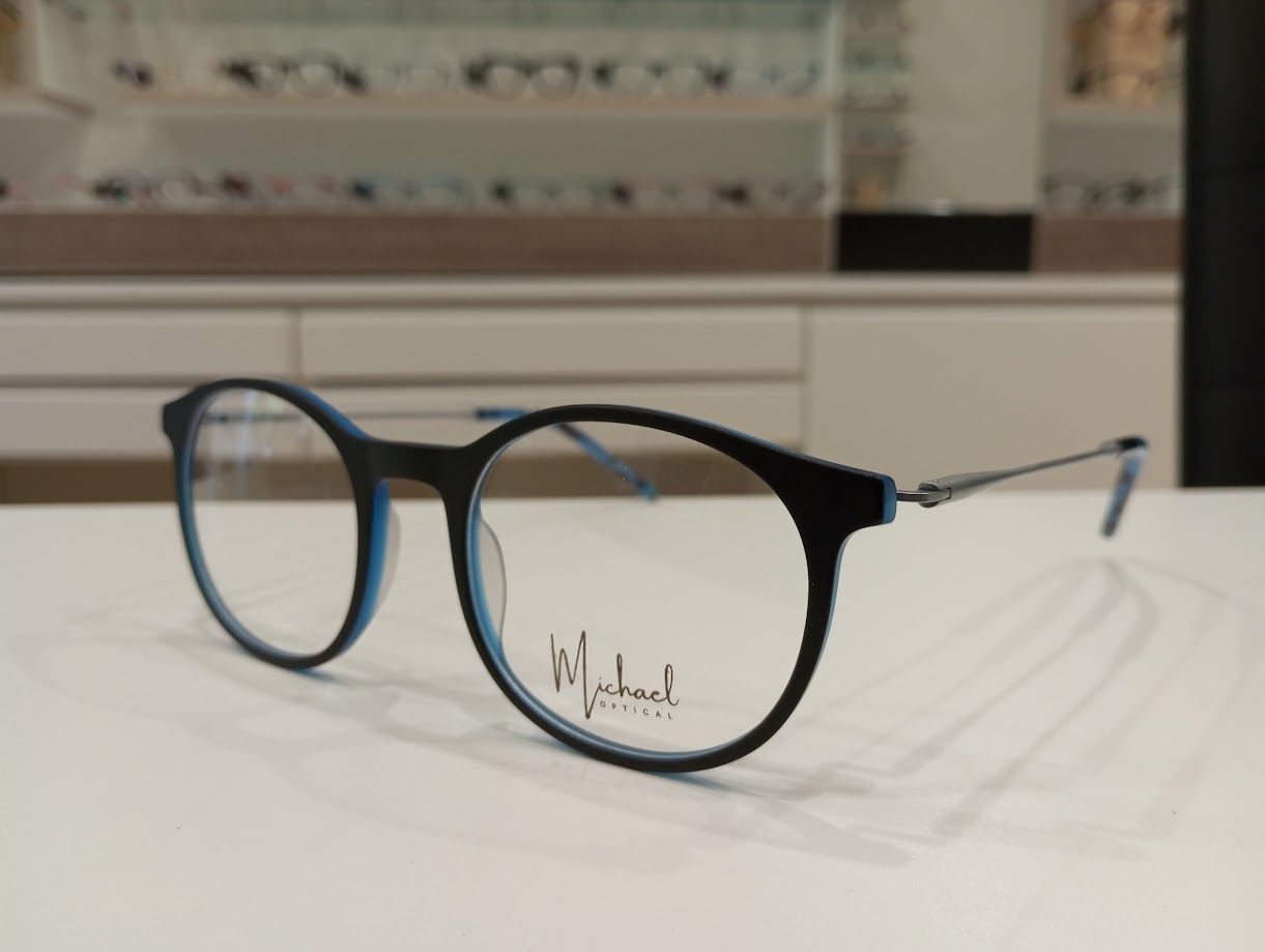 Michael Optical tondo nero-blu con asta a Z