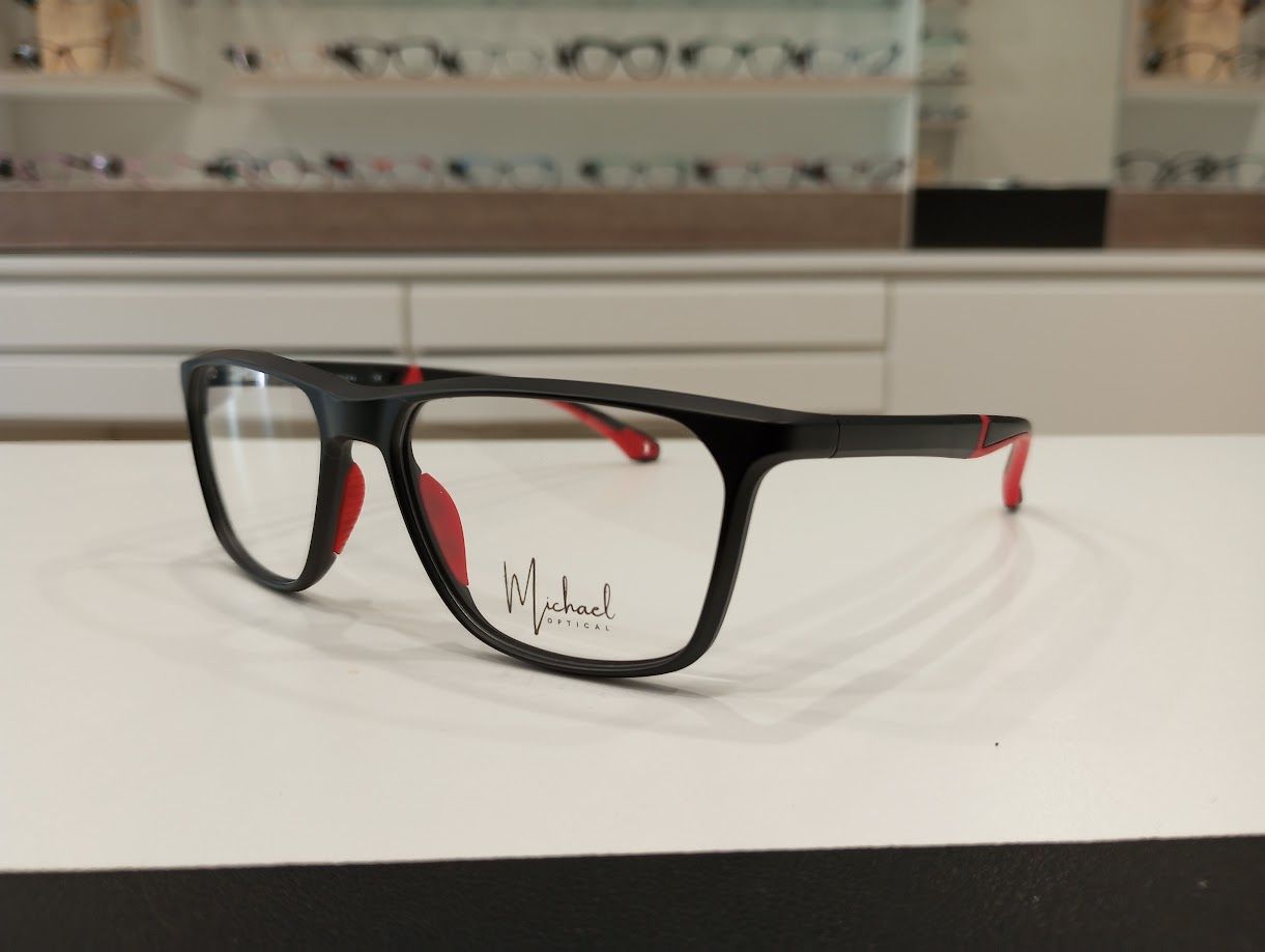 Michael Optical sport rettangolare nero-rosso