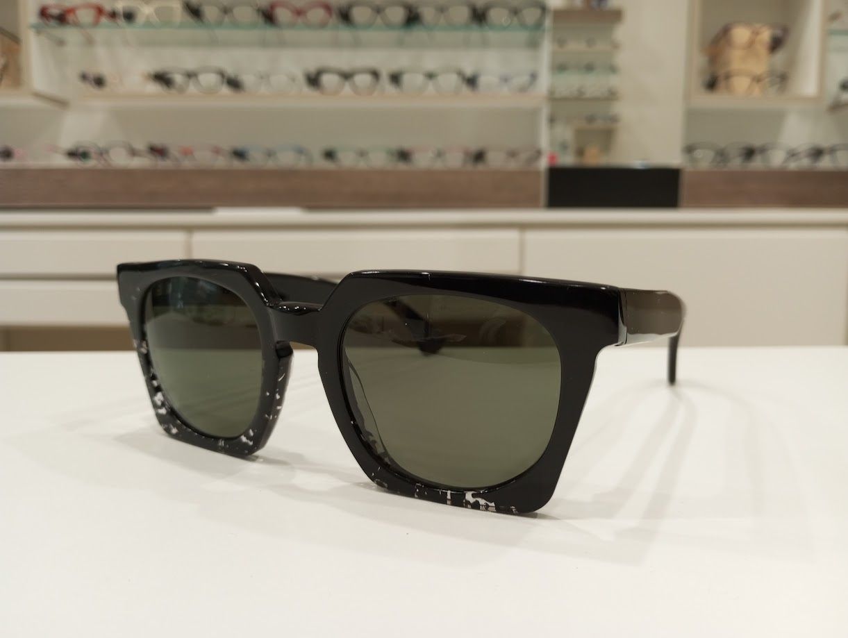 Michael Optical da sole rotondo nero-trasparente FATTO A MANO IN ITALIA