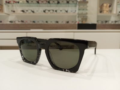 Michael Optical da sole rotondo nero-trasparente FATTO A MANO IN ITALIA