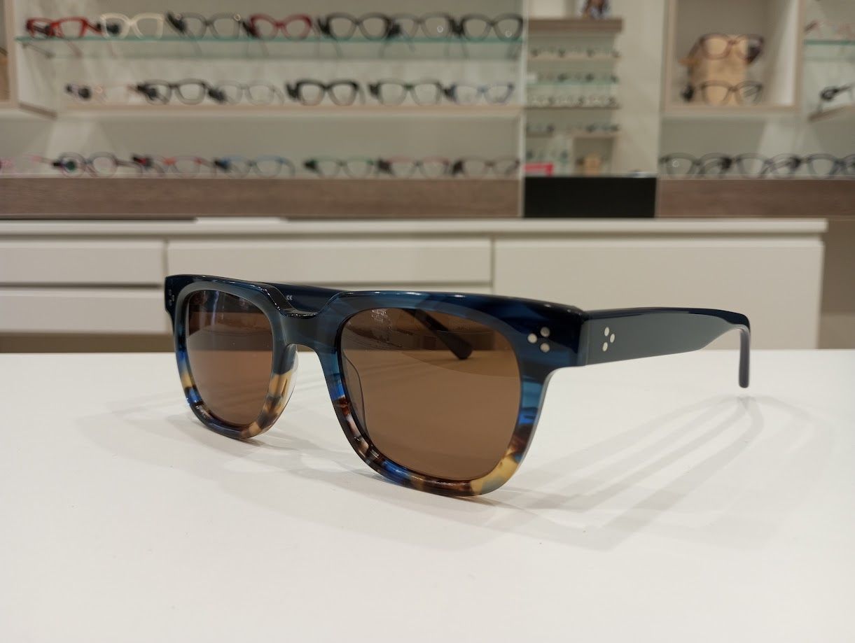 Michael Optical da sole squadrato blu-maculato