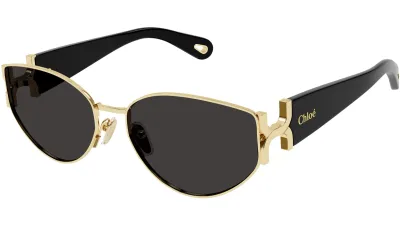 Chloè da sole basso in metallo allungato CH0260S 001 Chloè da sole basso in metallo allungato CH0260S 001