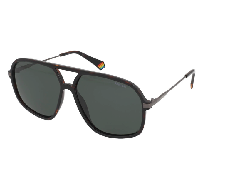 Polaroid da sole doppio ponte maculato squadrato Polaroid da sole doppio ponte maculato squadrato