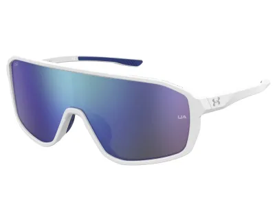 UNDER ARMOUR da sole maschera bianca-blu specchiato adatto per sci e ciclismo.