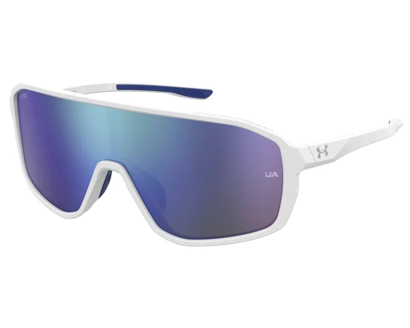 UNDER ARMOUR da sole maschera bianca-blu specchiato adatto per sci e ciclismo.