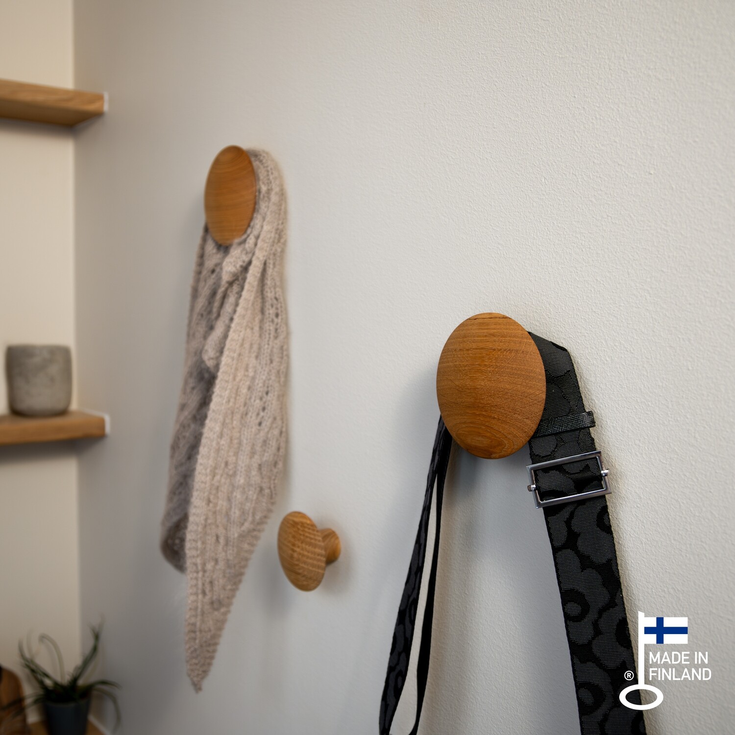 Tammi vaatekoukut 3kpl setti