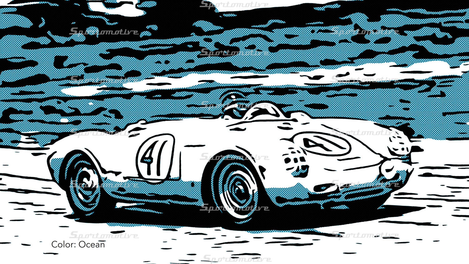 Porsche 550 Spyder #41 Sebring Race Track - Color Series