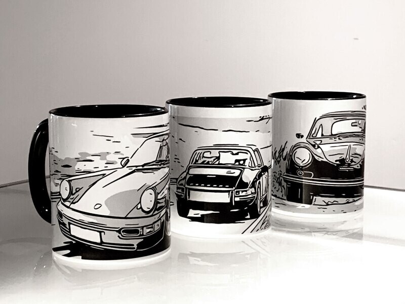 Collection of 3 &#39;Sportomotive Original&#39; Art Mugs - ROAD EDITION