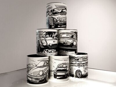 Collection of 6 'Sportomotive Original' Art Mugs
