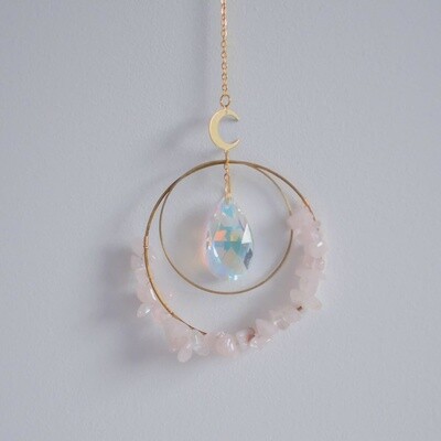 Rose Quartz &amp; Crystal Suncatcher