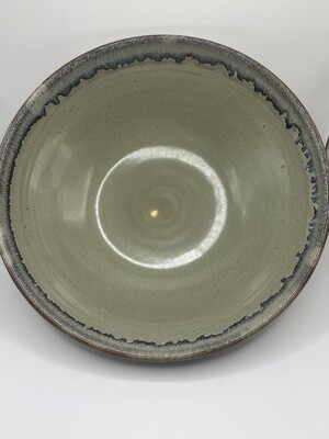 Grey with Blue and Red Accents Bowl