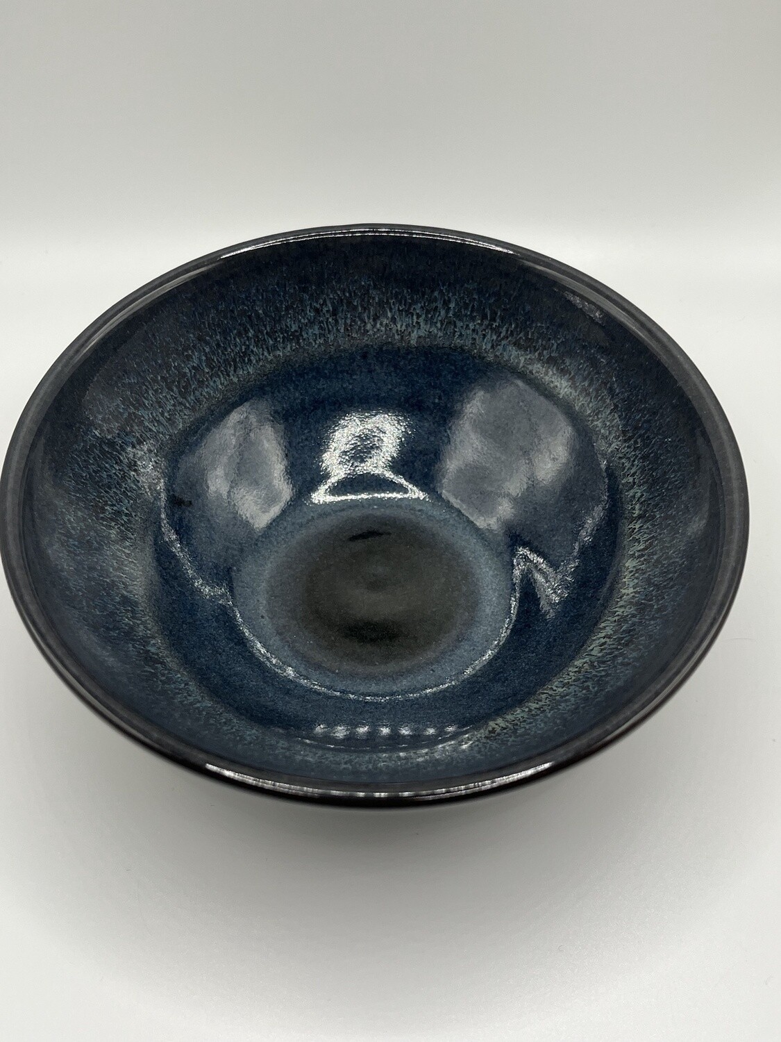 Dark Blue with a Green Spray Small Bowl