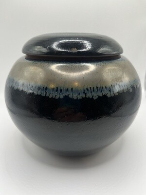 Black Swirl Lidded Container
