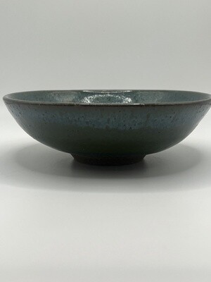 Blue-green with Brown Accents Small Bowl