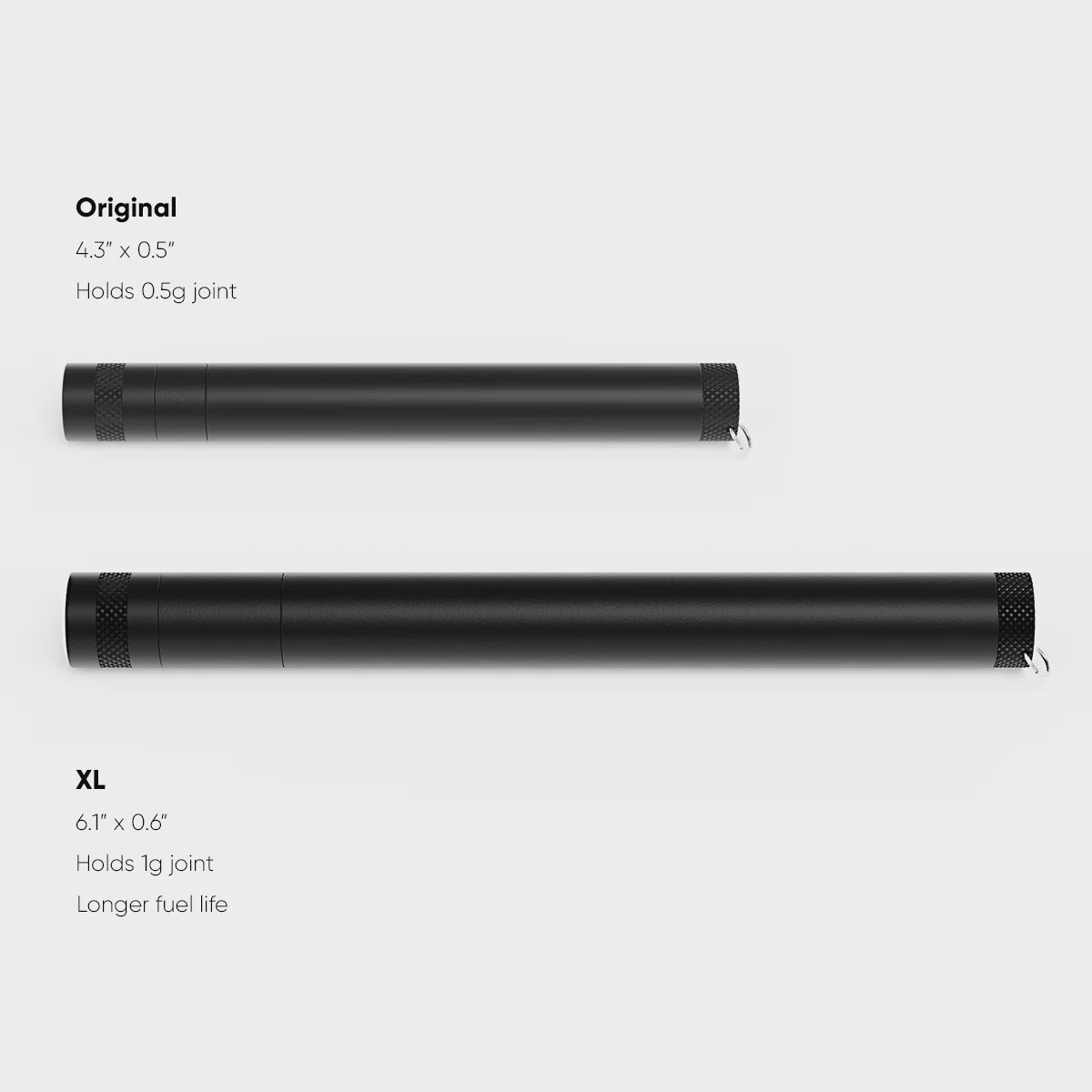 StashLight - Doob Tube &amp; Refillable Lighter, Color: Black, Size: Regular