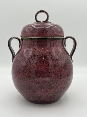 Rose Lidded Handled Vessel