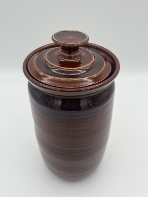 Brick Colored Lidded Vase
