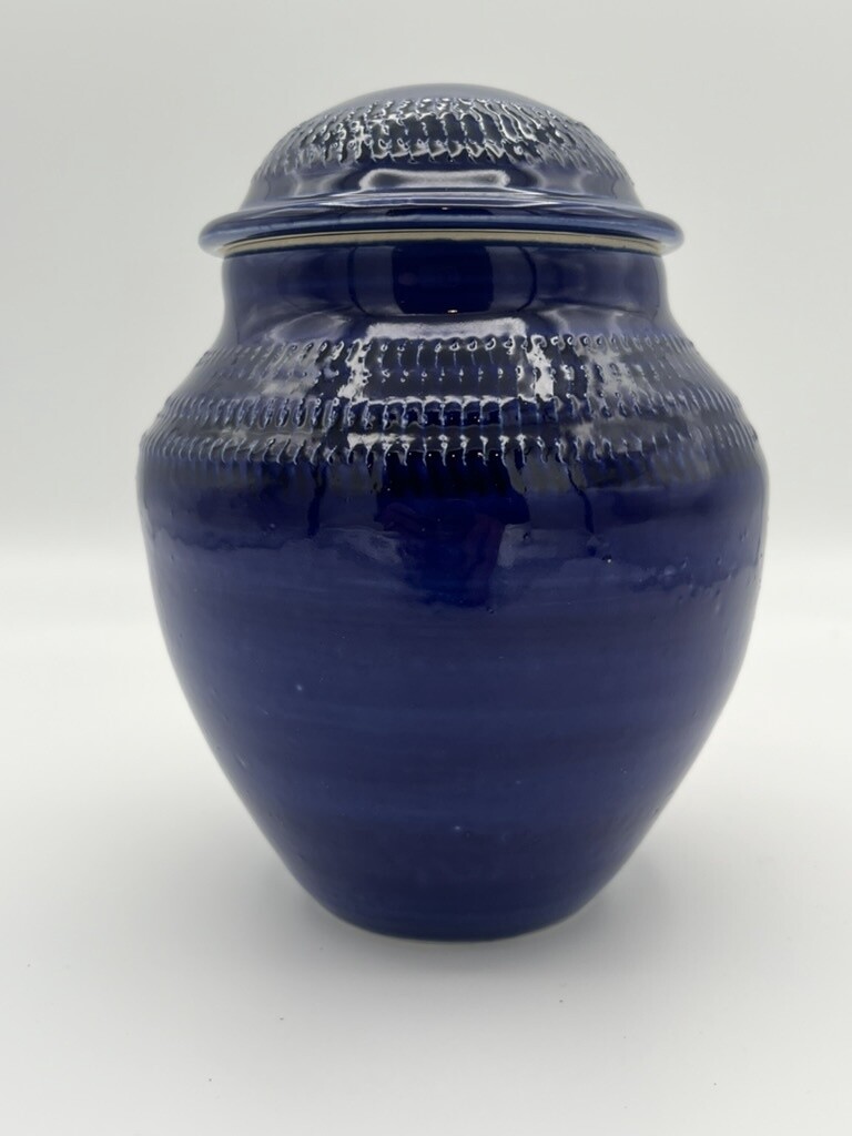 Cobalt Blue Detailed Lidded Container