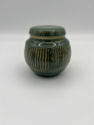 Small Green Detailed Lidded Container