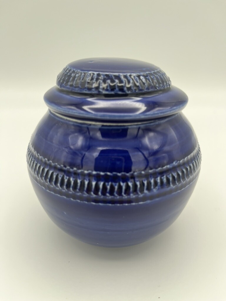 Small Cobalt Blue Detailed Lidded Container