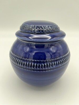 Small Cobalt Blue Detailed Lidded Container