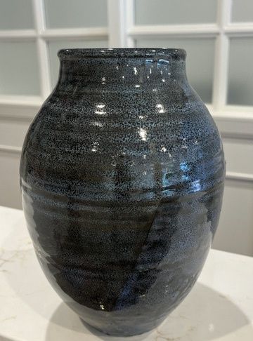 Blue and Black Oil Spot Large Vase