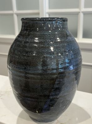 Blue and Black Oil Spot Large Vase