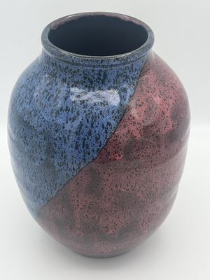 Blue and Red Oil Spot Large Vase