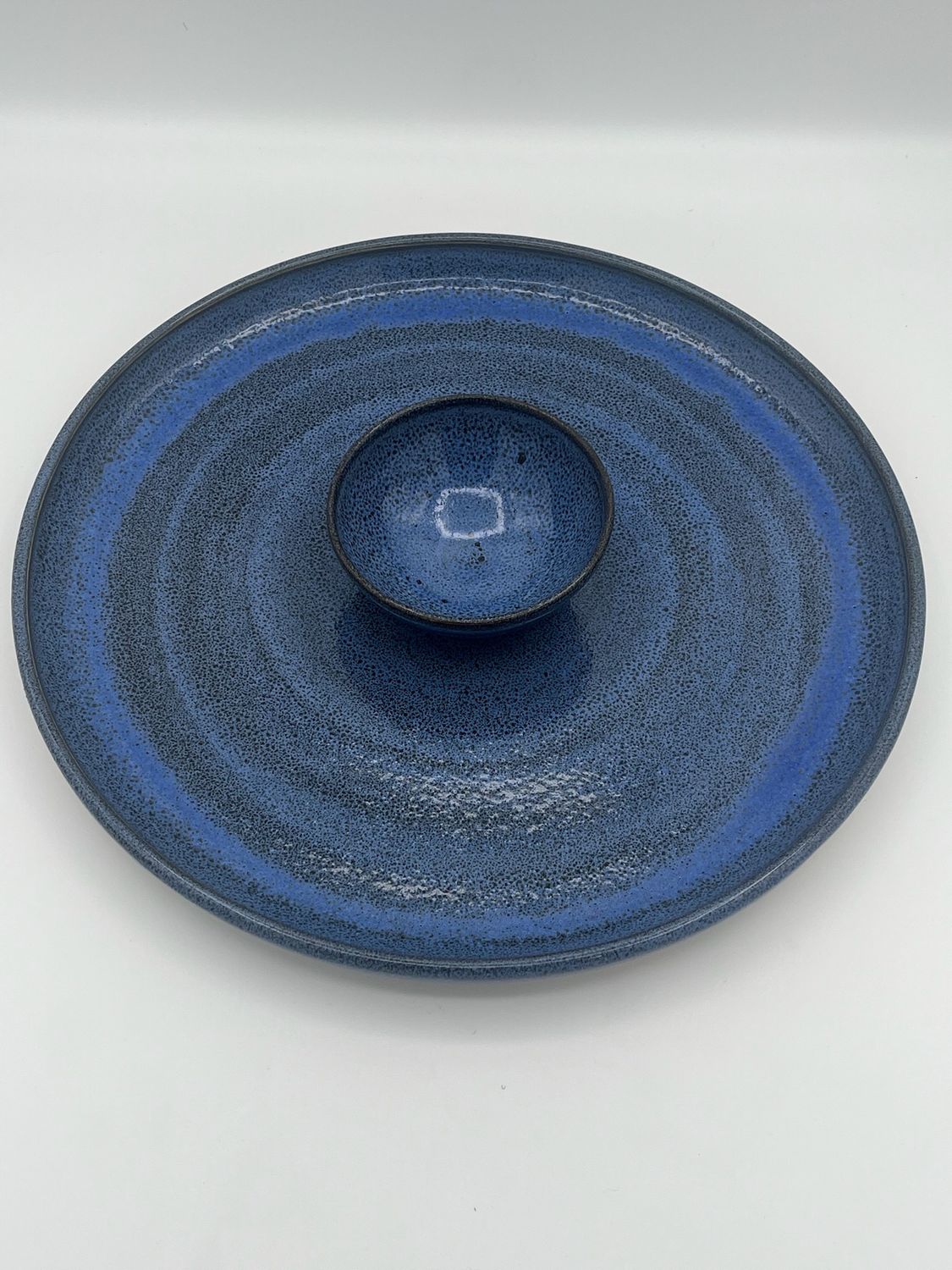 Blue Oil Spill Serving Platter