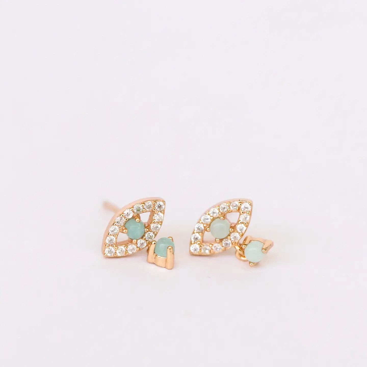 Evil Eye Drop - Amazonite - Earring